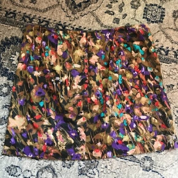J. CREW: Multicolor Abstract Watercolor Skirt Sz 8 - Picture 3 of 7